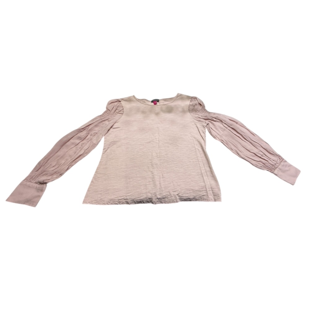 Vince Camuto Pink Blouse with Puff Sleeves and Cut Out Design EUC BOX27